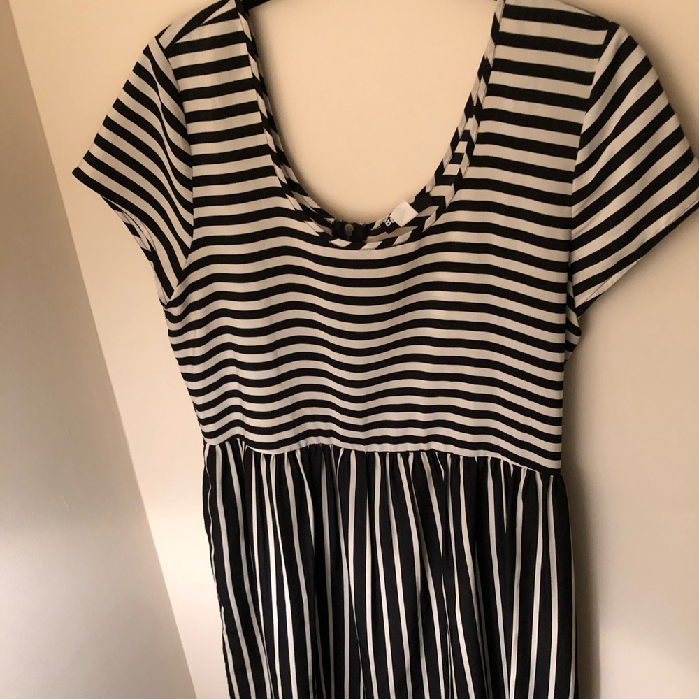BDG Babydoll Striped Mini Dress